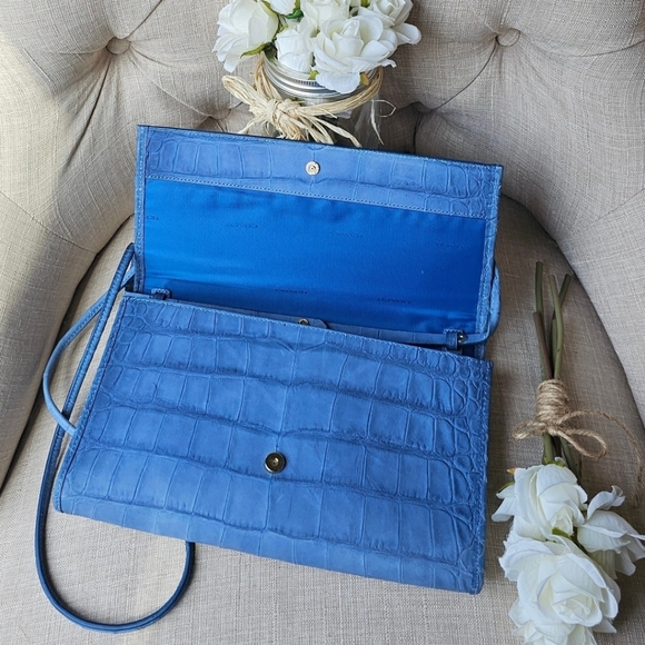 Coach Limited Edition Denim Embossed Crockidial Crossbody Shoulder Bag ( Blue ) - Picture 4 of 16